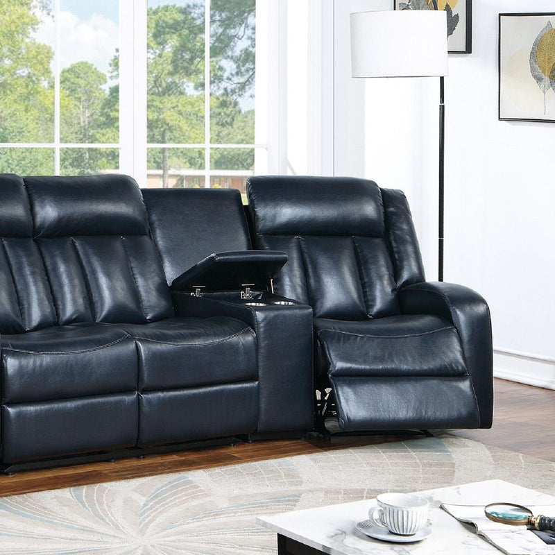 Reclining Sectional Sofa Set With Console Cup Holders USB Ports And Track Arms