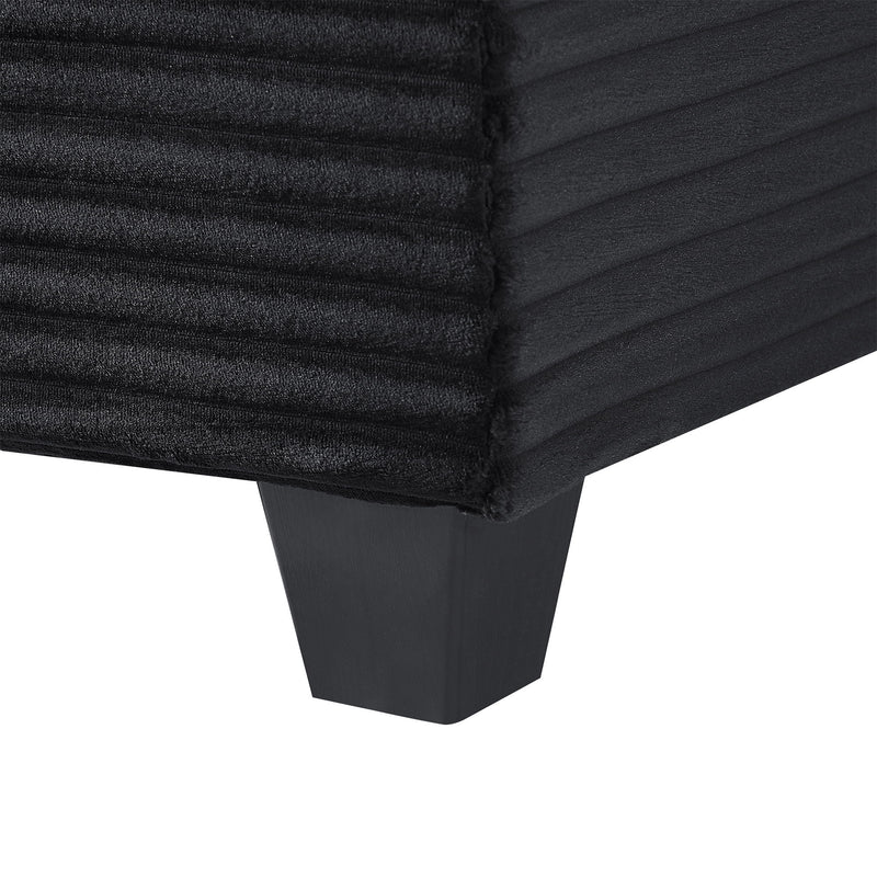Upholstered U-Shaped Sectional Sofa With Movable Ottoman And Side Storage Pockets