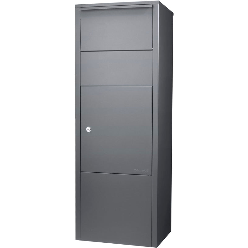 Steel Large Single Compartment Locking Parcel Drop Box With Keyed Access - Gray