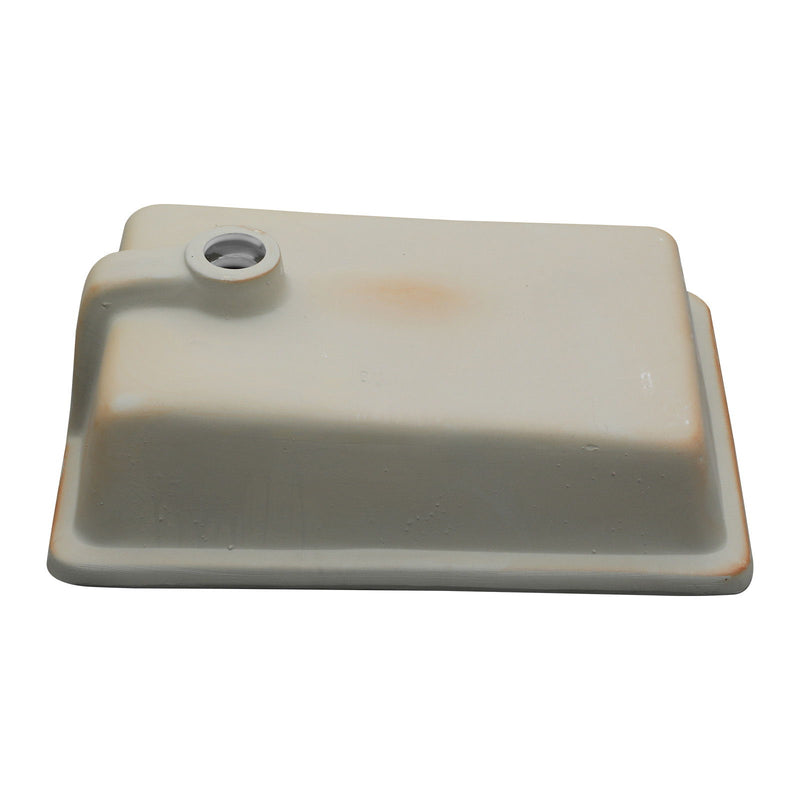 Vertical Undermount Bathroom Sink With Overflow - White