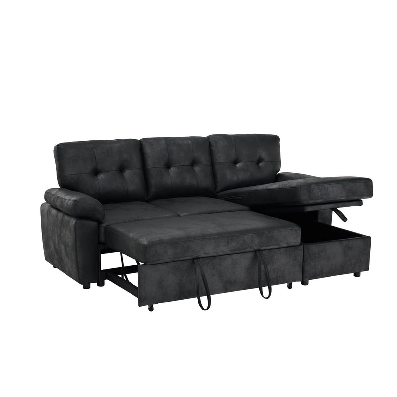 Convertible Sectional Sofa Bed With Pull Out Sleeper And Storage