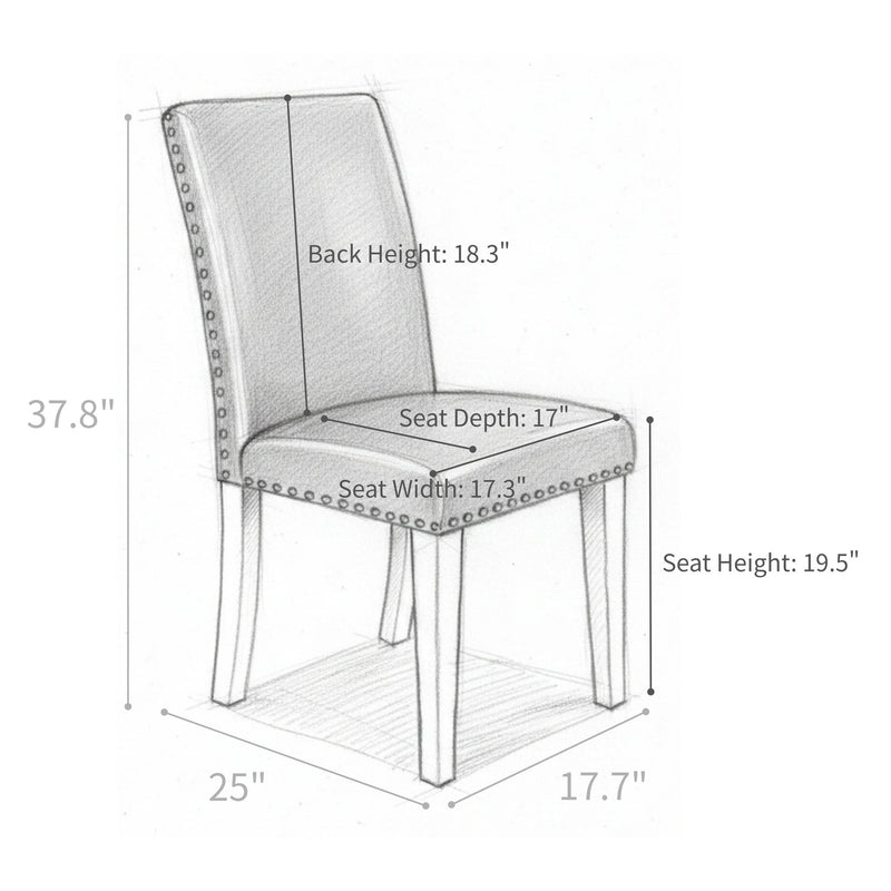 Upholstered Dining Chair With High Back Design (Set of 2)