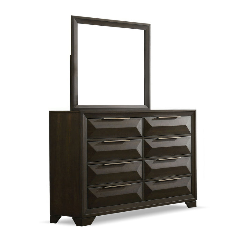 8 Drawer Dresser With Beveled Bracket - Espresso