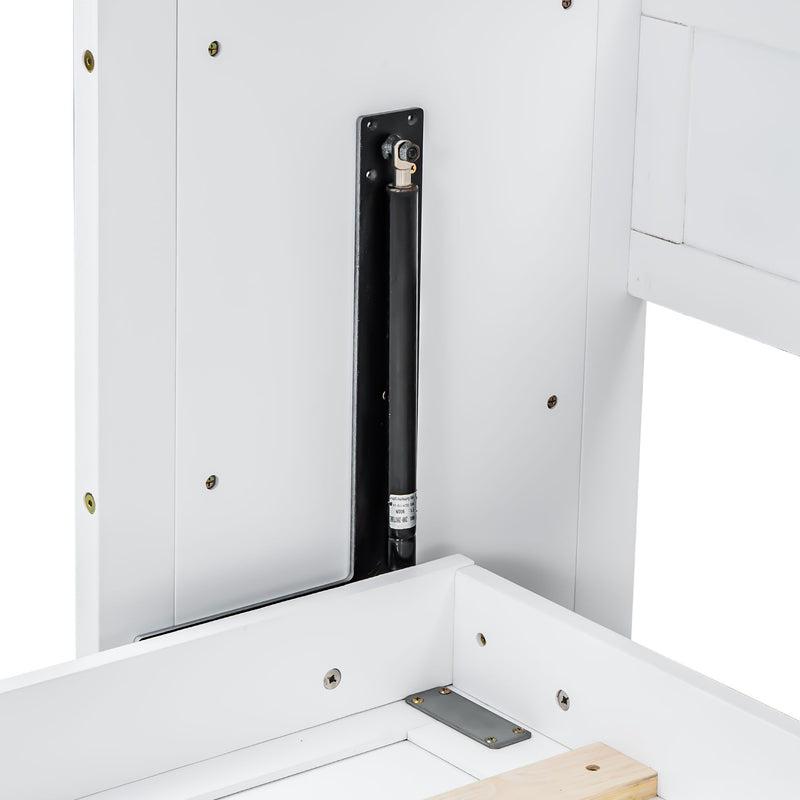Murphy Bed With Desk, LED Light And USB Charging Station