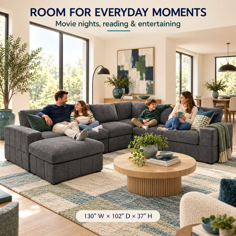 Modular Sectional Sofa, Reversible Set