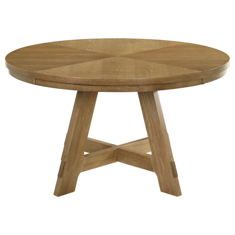 Kent - 5 Piece Dining Table Set With Upholstered Chairs - Brown Oak