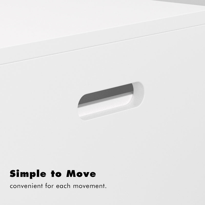 Toy Storage Organizer With Rolling Drawer, Chest With Wheels, Large Pull Out Bin For Nursery - White