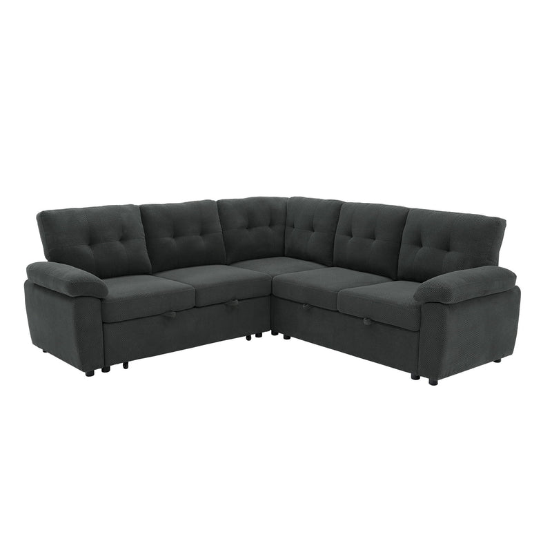Convertible Sectional Sofa Bed With Pull Out Sleeper And Storage