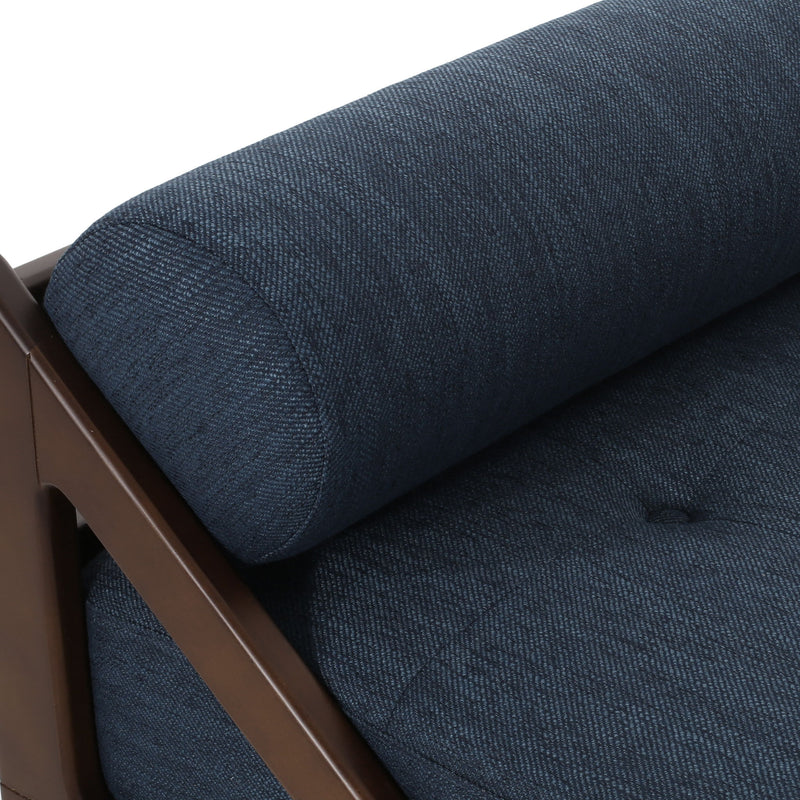 Chic Contemporary Chaise Lounge With Button Tufting And Bentwood Structure