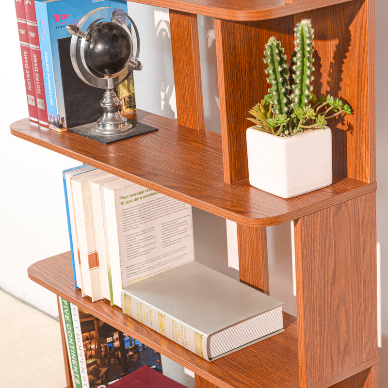 Modern 5 Tier Open Storage Bookcase