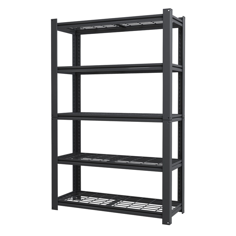 Heavy Duty 5 Tier Adjustable Metal Mesh Storage Rack With 2000 Lbs Capacity - Brushed Nickel