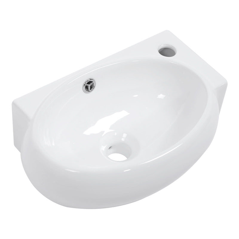 Modern Aesthetic Rectangle Wall Mount Bathroom Sink With Single Faucet Hole