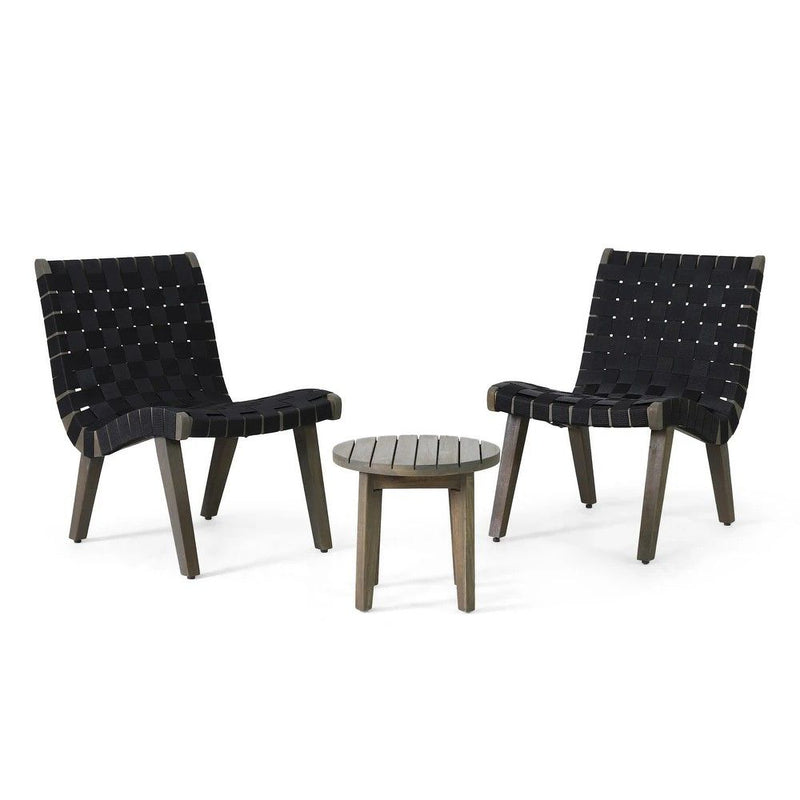 Outdoor 3 Piece Rope Weave Patio Seating Set