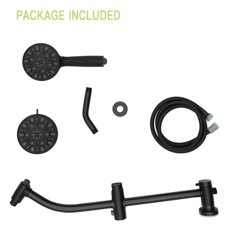 Multi Function Dual Shower Head Shower System With 4.7" Rain Showerhead, 7 Function Hand Shower, Adjustable Slide Bar