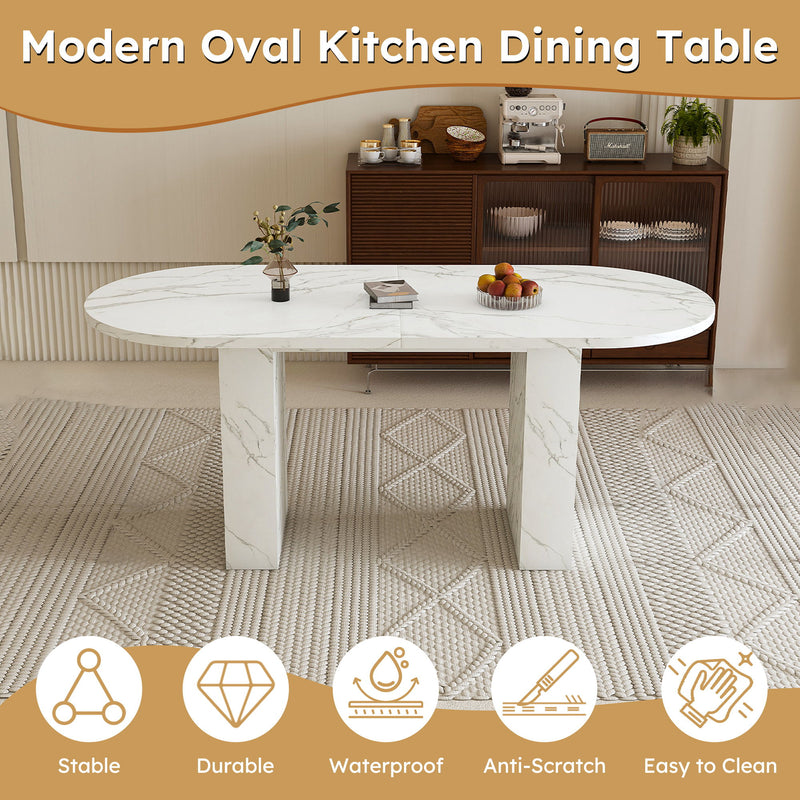 Modern Farmhouse Oval Dining Table With Slim Base