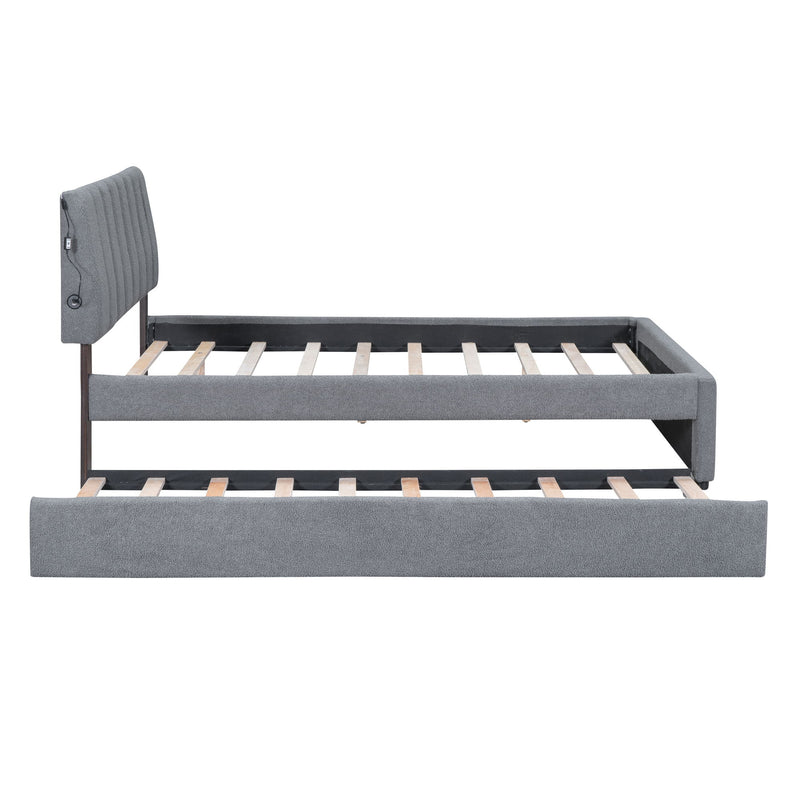 Upholstered Platform Bed With Trundle