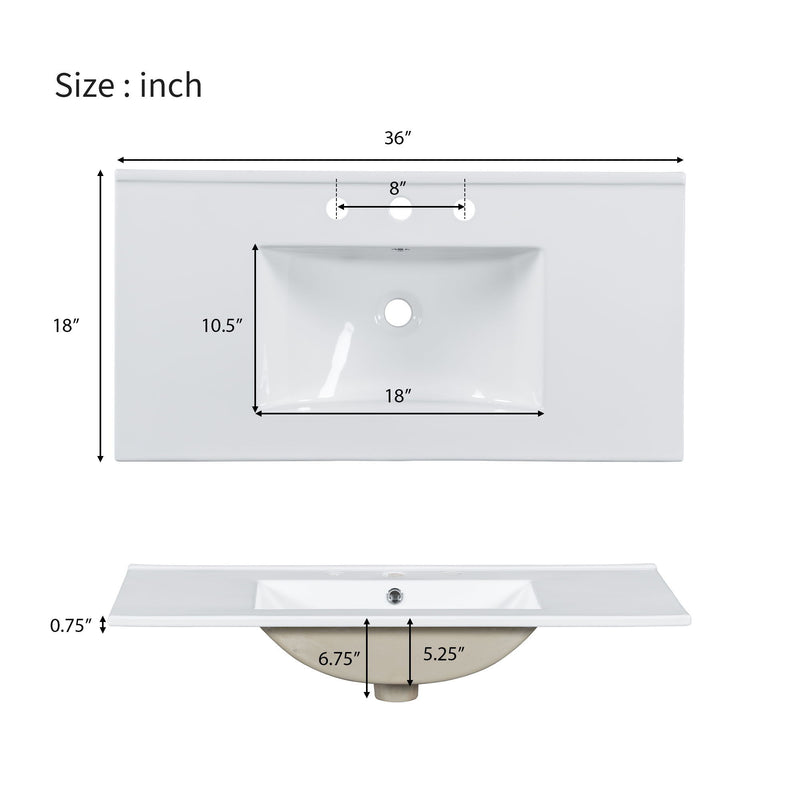 Bathroom Vanity With Sink, Soft Close Doors, Adjustable Shelves