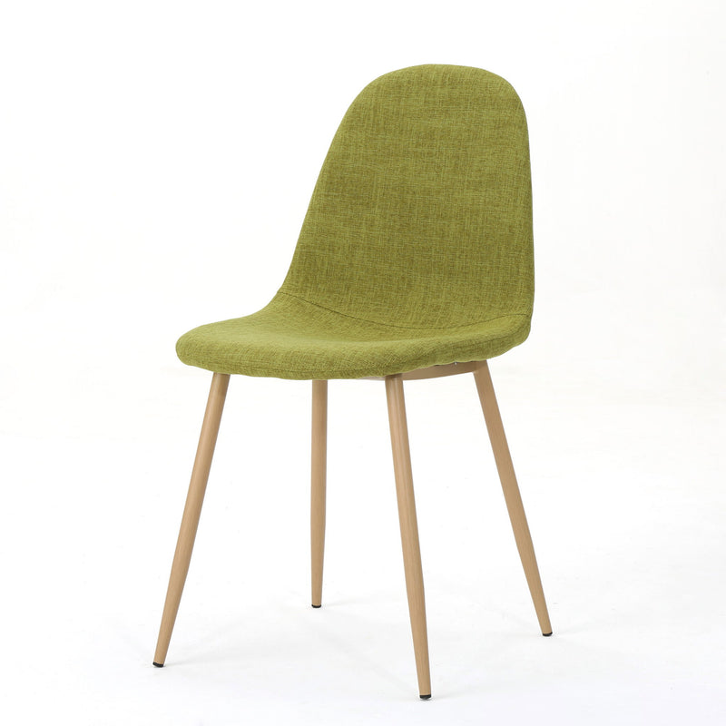 Modern Minimalist Fabric Dining Chair With Iron Legs
