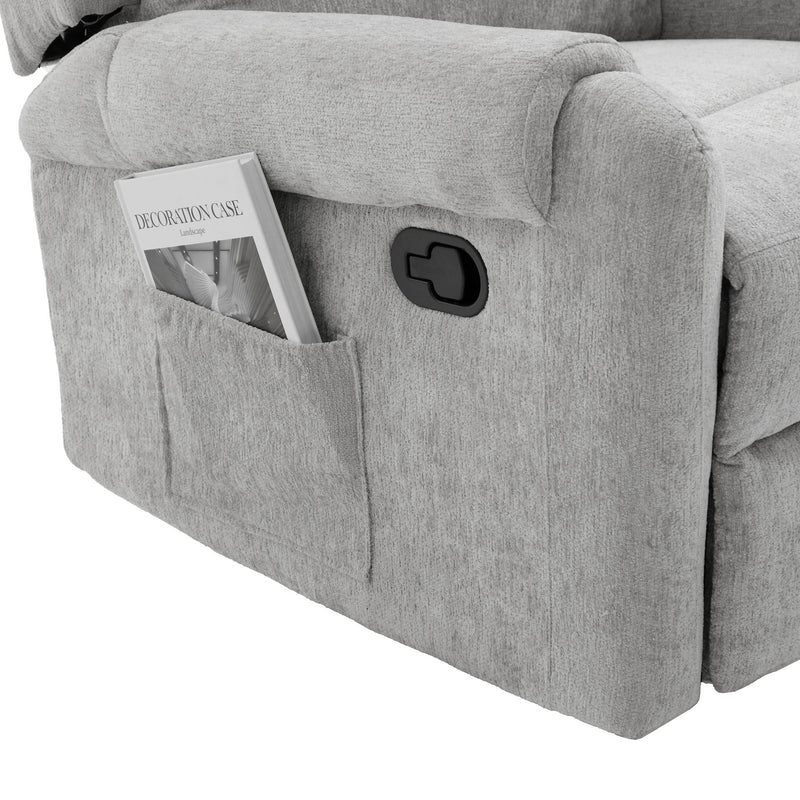 Manual Recliner Massage Chair With Swivel Rocker, 8 Massage Modes, Side Storage Pocket