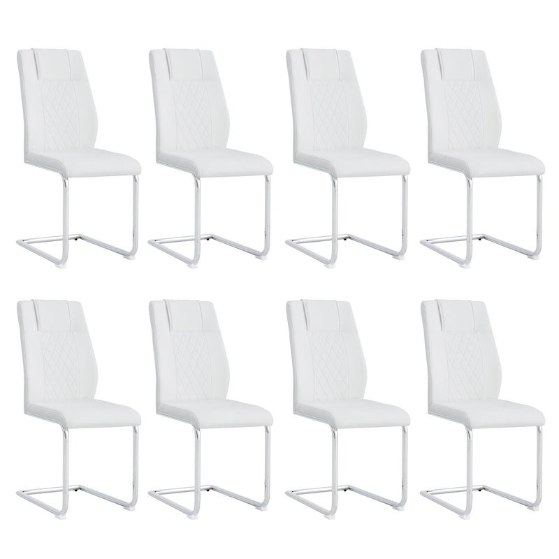 Modern Dining Chairs With Padded Seat, Metal Legs