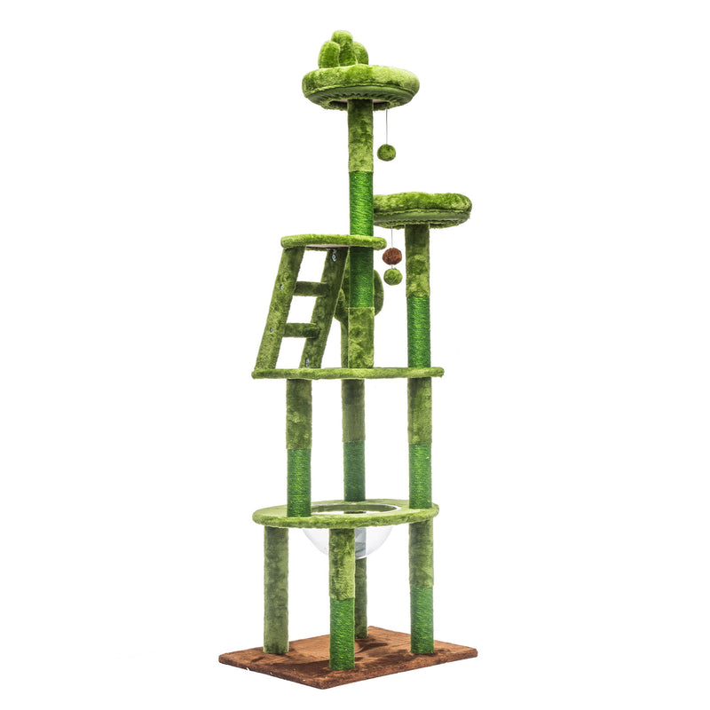 Cactus Cat Tree With Transparent Capsule