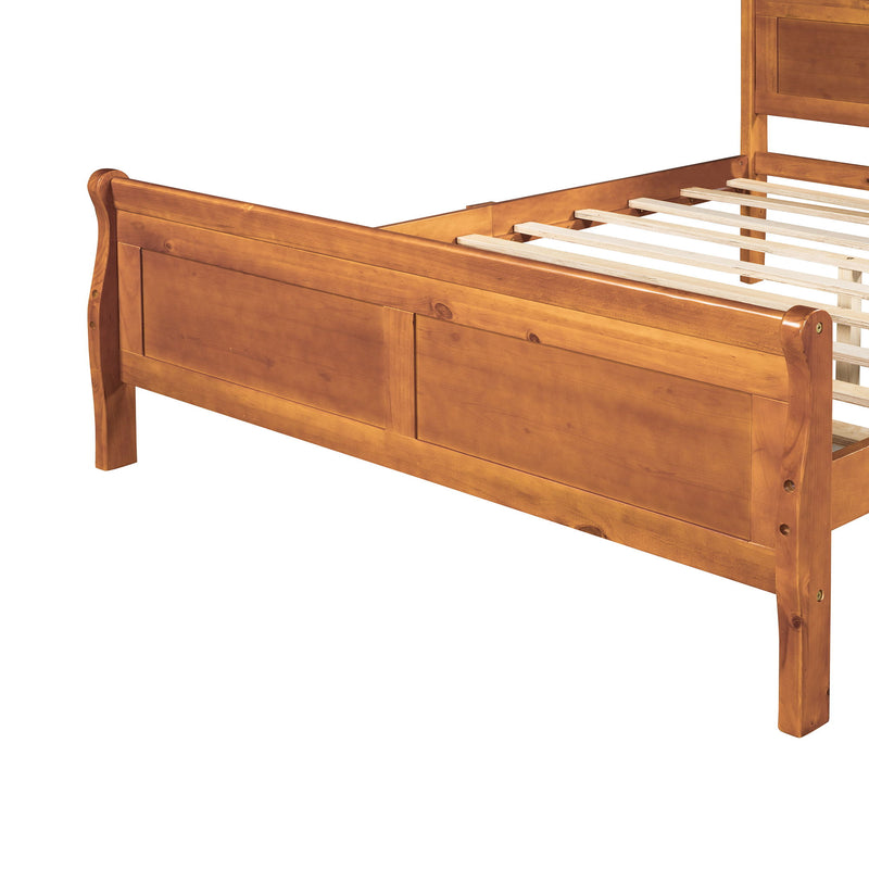 Platform Bed Frame Mattress Foundation Sleigh Bed With Headboard / Footboard / Wood Slat Suppor