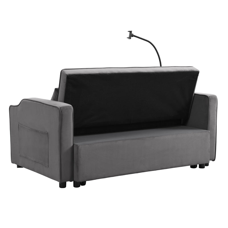 Sofa Bed With Trundle For Small Rooms - Dark Gray