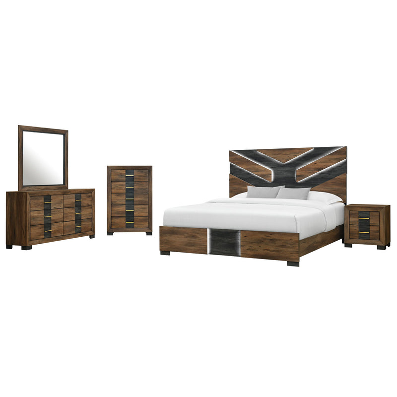 Chest With 5 Drawers - Brown Black