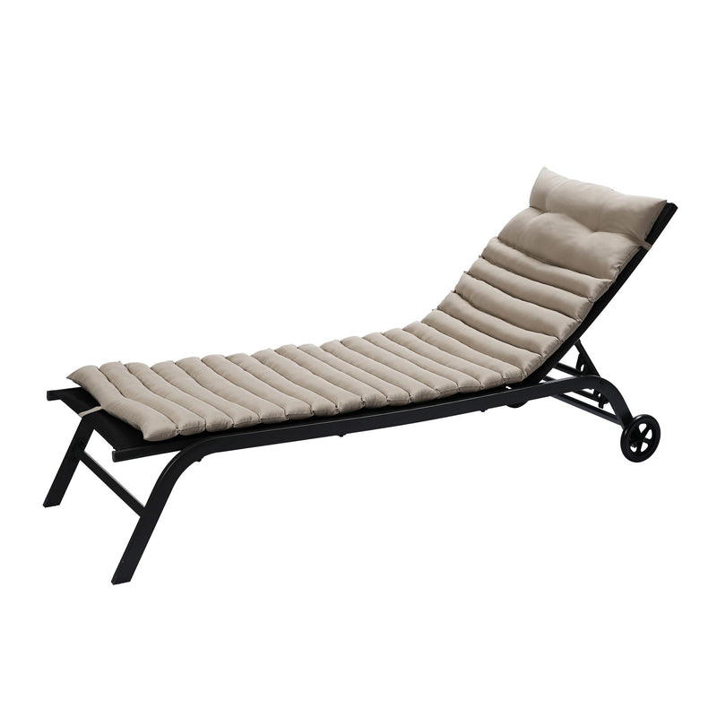 2 Piece Outdoor Chaise Lounge Chair Cushion Set