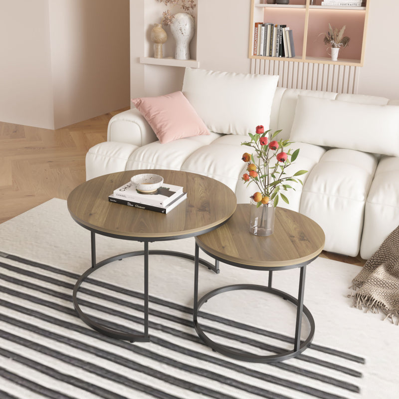 Round Nesting Coffee Table (Set of 2)