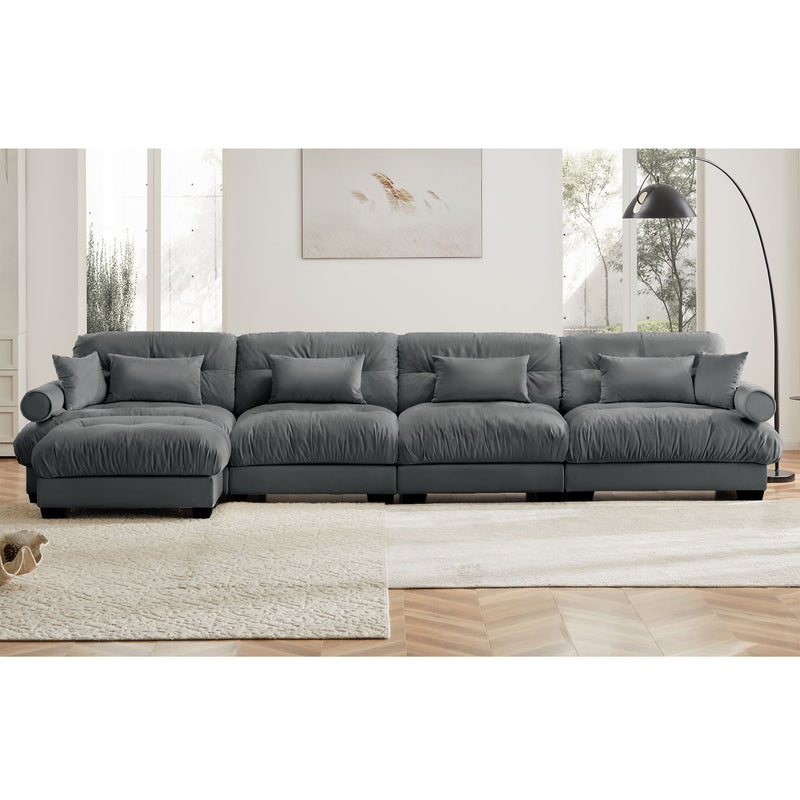 Super Comfort Oversized Modular Sectional Sofa With Movable Ottoman