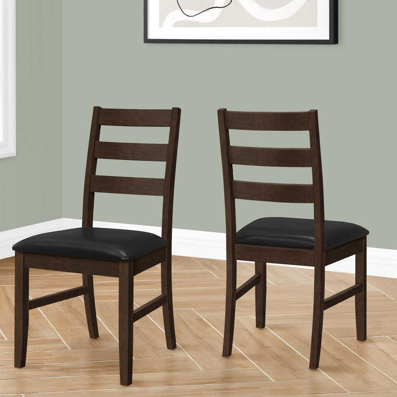 Dining Chair, Dining Room, Side, Upholstered, Transitional (Set of 2) - Black