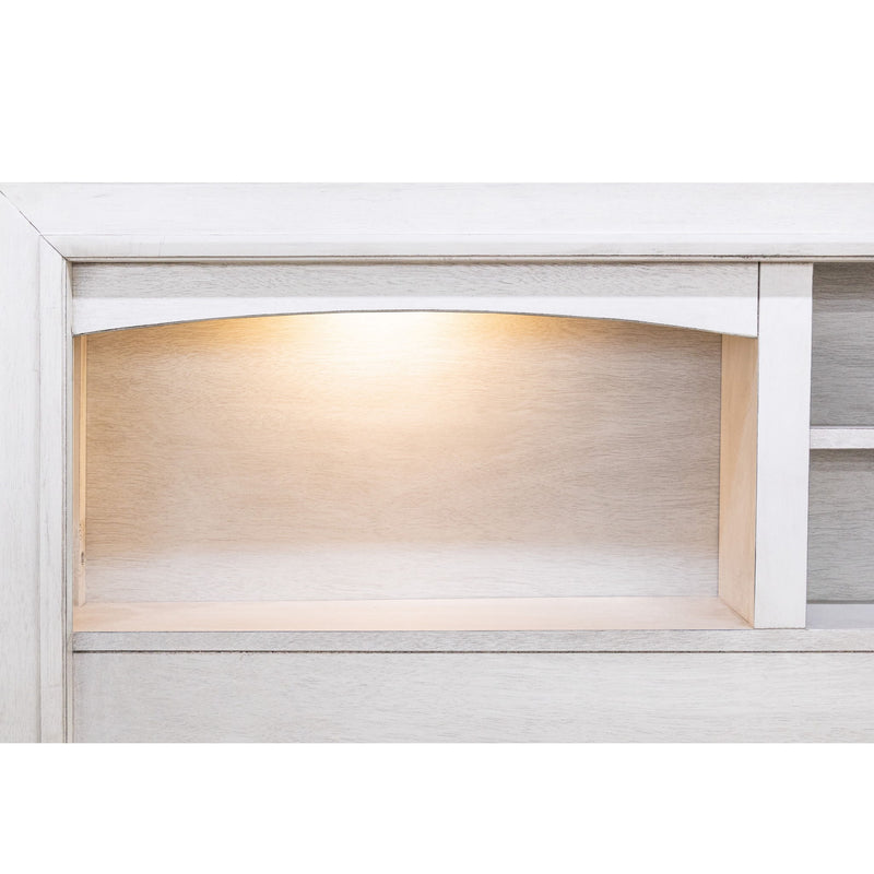 Bed With Built In LED Lights And Open Shelves