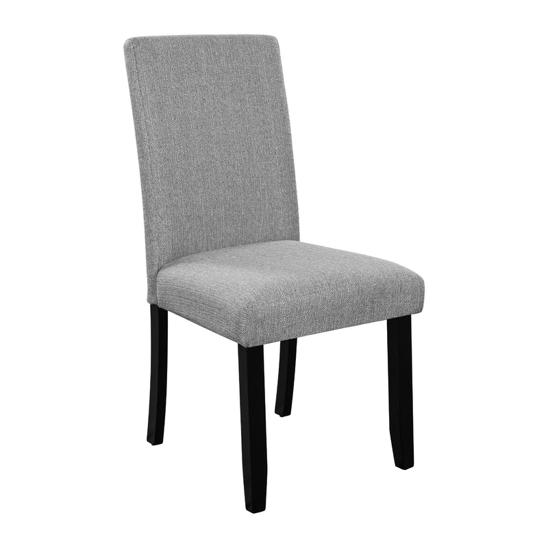 5 Piece Round Dining Table Set, Dining Table And 4 Upholstered Chairs For Dining Room, Kitchen Room, Living Room - White / Gray