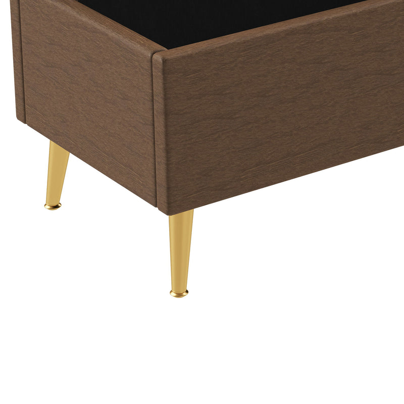 Modern Tufted Storage Ottoman Bench With Metal Legs
