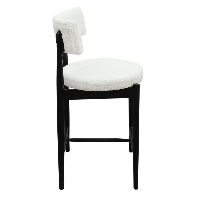Mid Century Modern Counter Stools, Fabric Upholstered Chairs