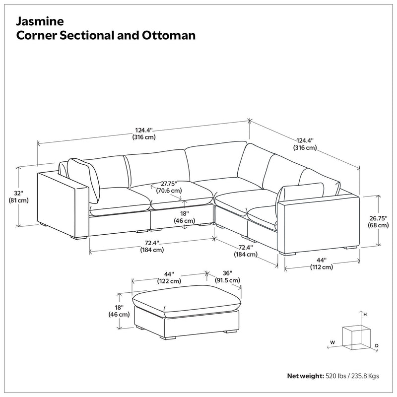 Jasmine - Handcrafted Sofa And Ottoman