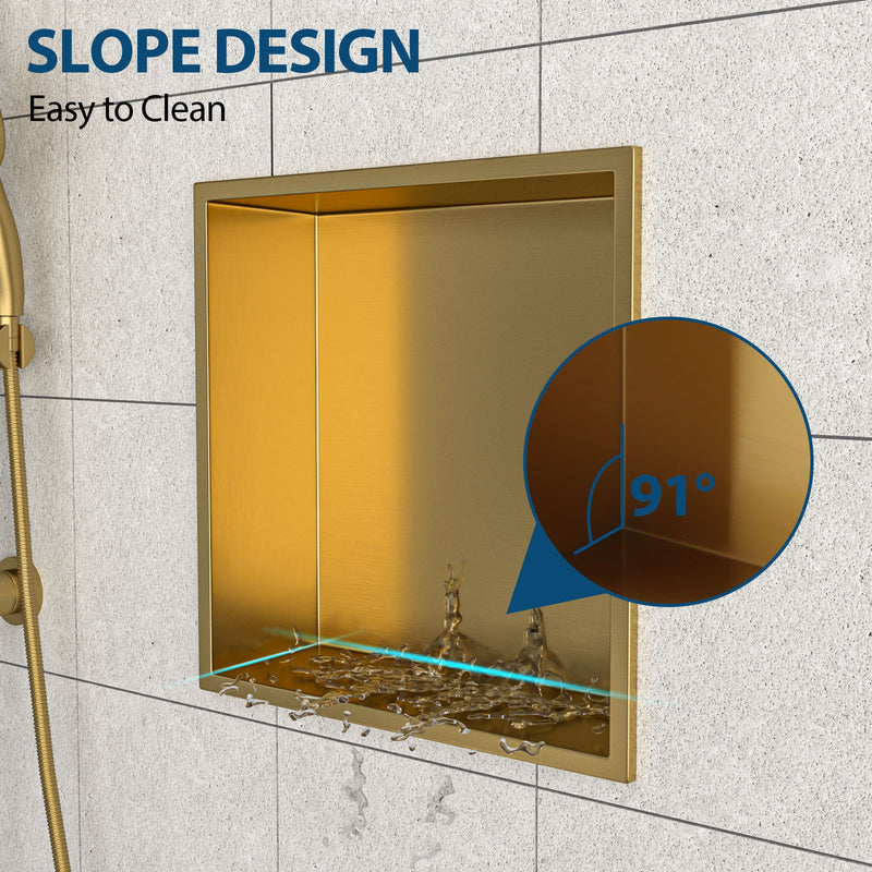 Stainless Steel Shower Niche With Seamless Design For Bathroom Storage
