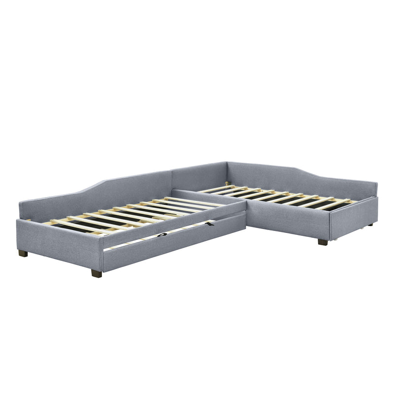 Upholstered Double Daybed With Trundle And Drawer
