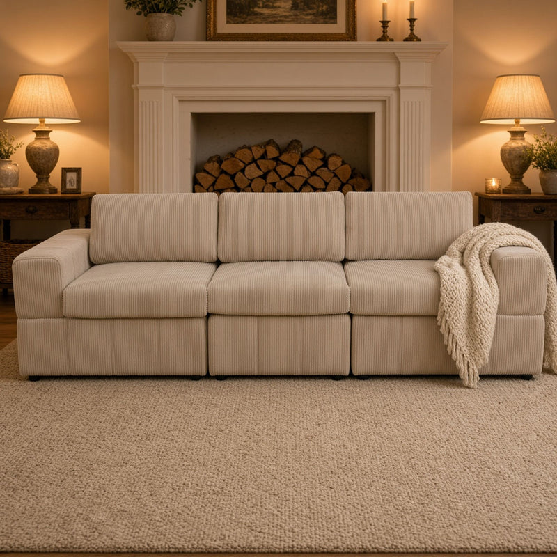 Oversized Modular Sectional Sofa 3 Piece Set, Flexible Layout For Living Room