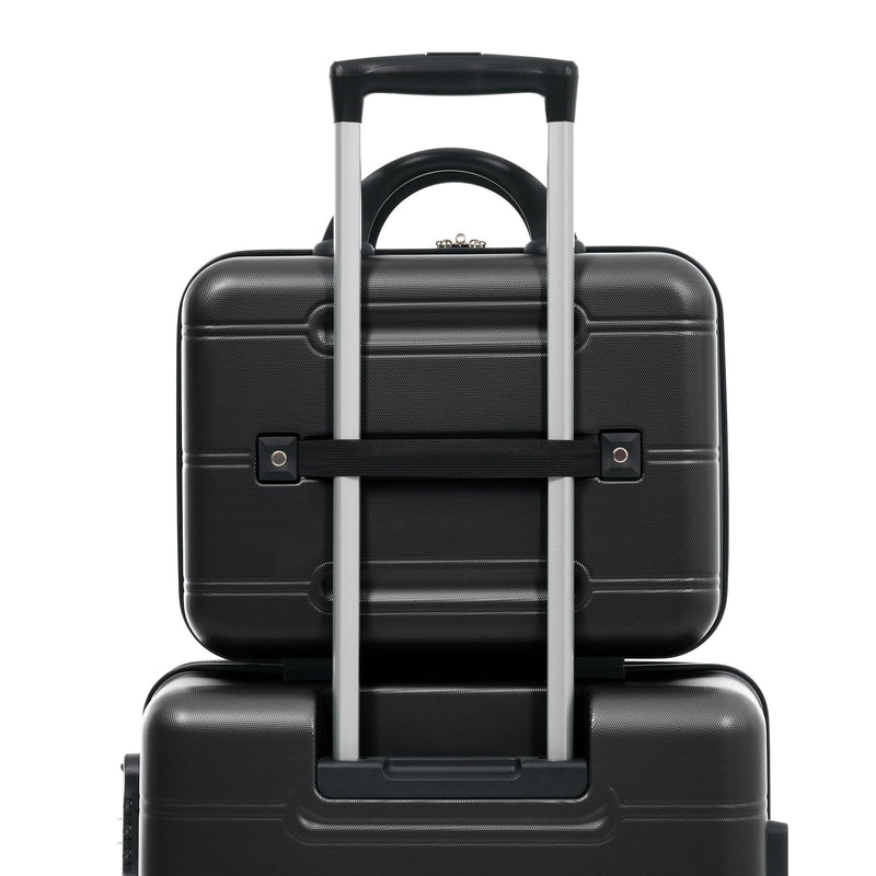 6 Piece Lightweight Hardshell Luggage Set With Double Spinner Wheels, Password Lock