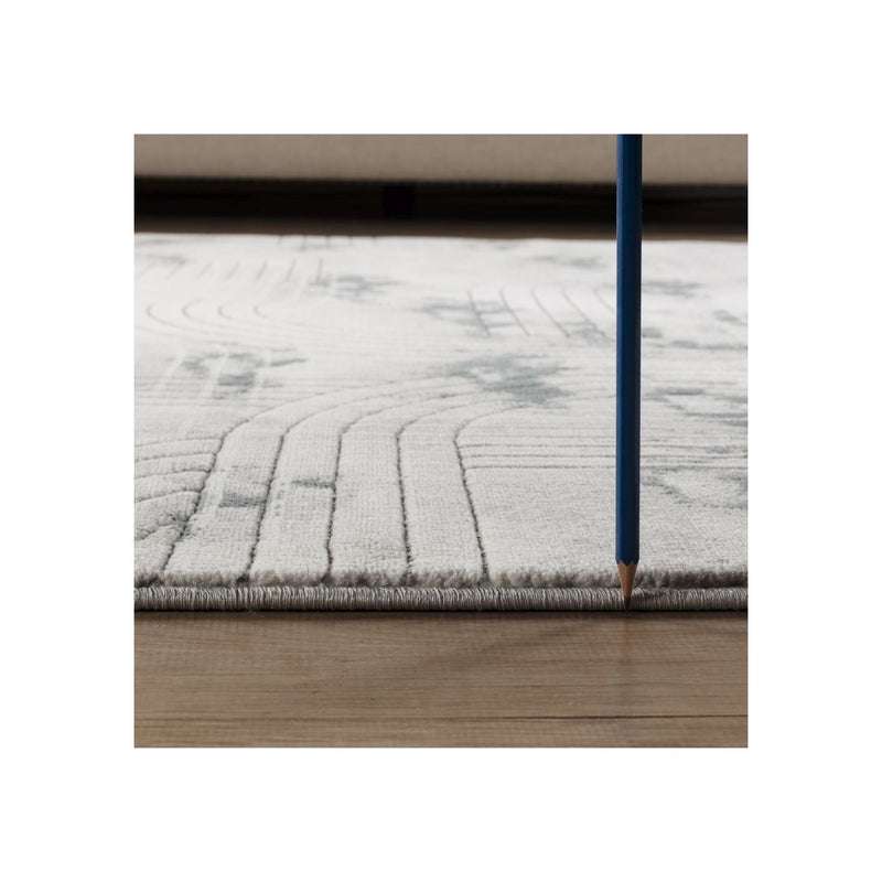 Geometrix - 5'3" X 7'3" Area Rug / Geometric 3D Effect - Ivory / Gray