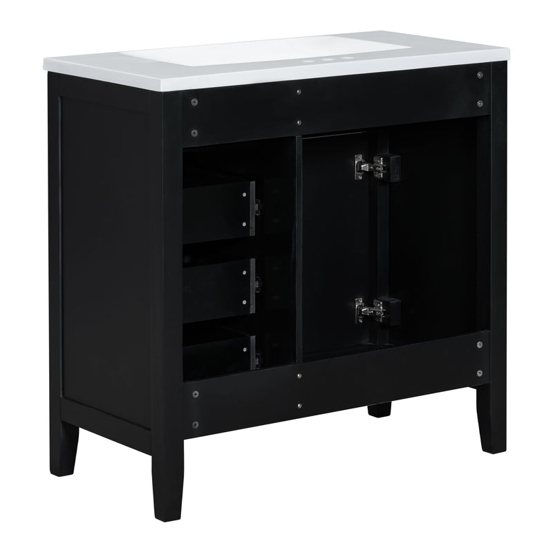 Modern Bathroom Vanity With Sink, Freestanding With Drawers And Doors
