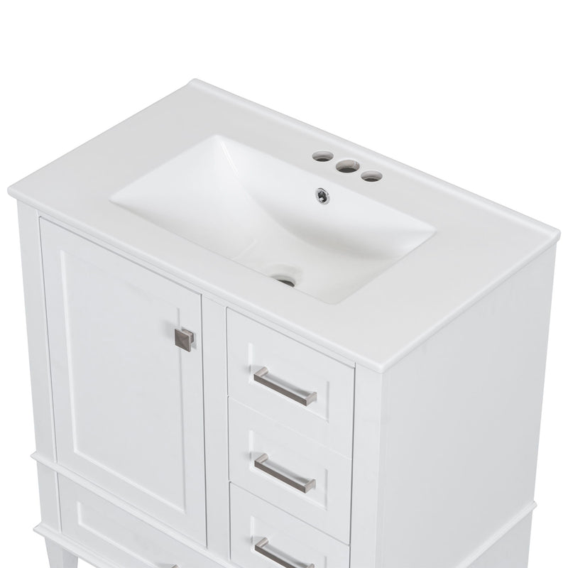 Bathroom Vanity, Modern Bathroom Cabinet With Sink Combo Set, Bathroom Storage Cabinet With A Soft Closing Door And 3 Drawers, Solid Wood Frame