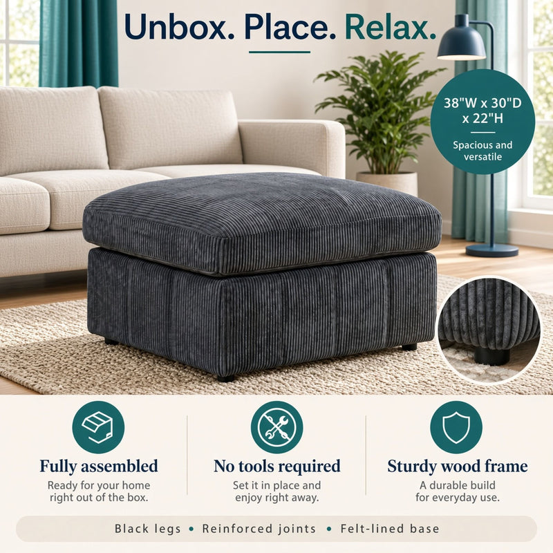Oversized Ottoman Footrest, Living Room Accent