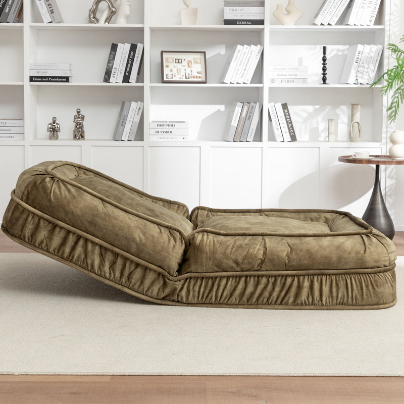 Upholstered Human Dog Bed And Pets, Bean Bag Floor Sofa With Massage Pillow, 5 Adjustable Positions & 2 Soft Pillows