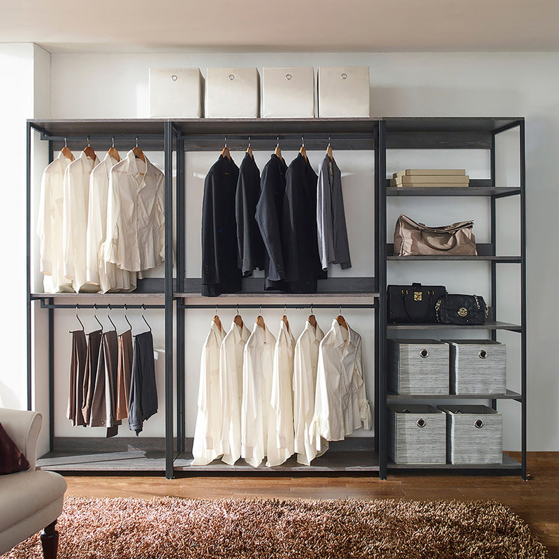 Monica - Walk-In Closet System With Spacious Drawer - Gray