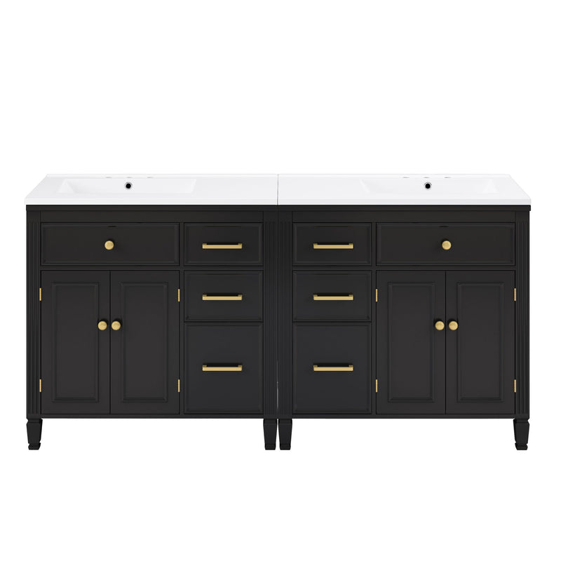 2 Piece Freestanding Bathroom Vanity Set With Sink Top, Reversible Dual Layout