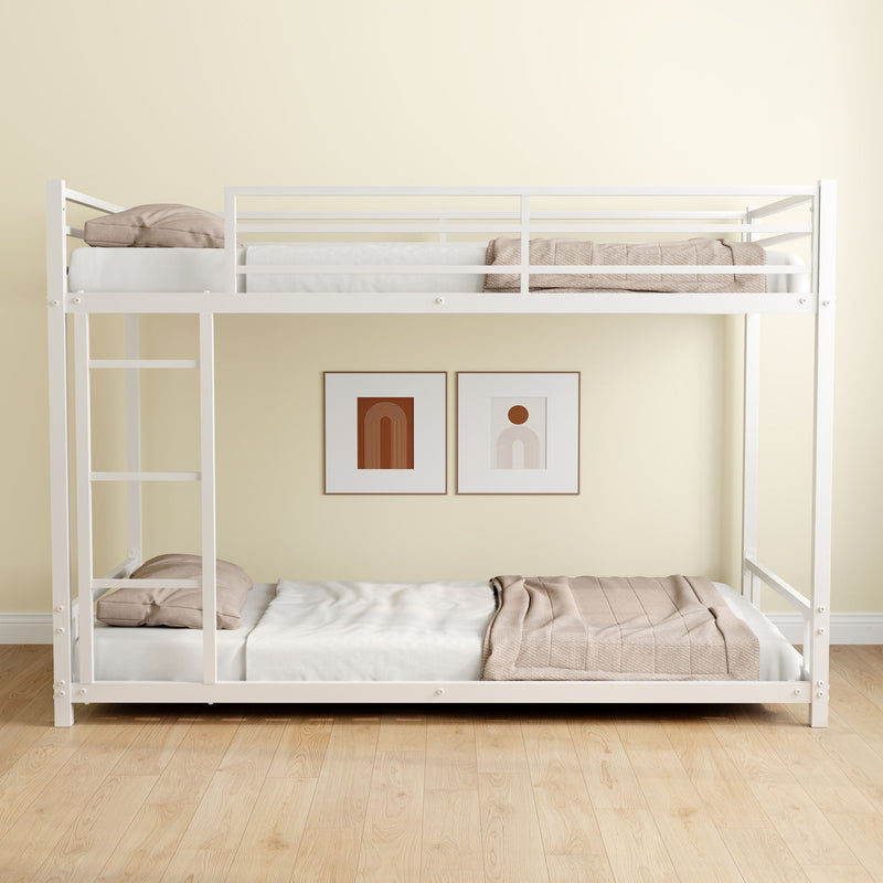 Bunk Bed With Noise Reduction And Safety Guardrail
