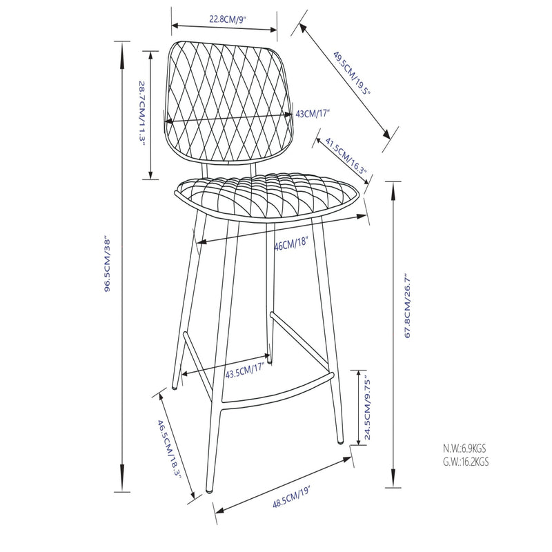 Raya - Upholstered Counter Height Stool (Set of 2)